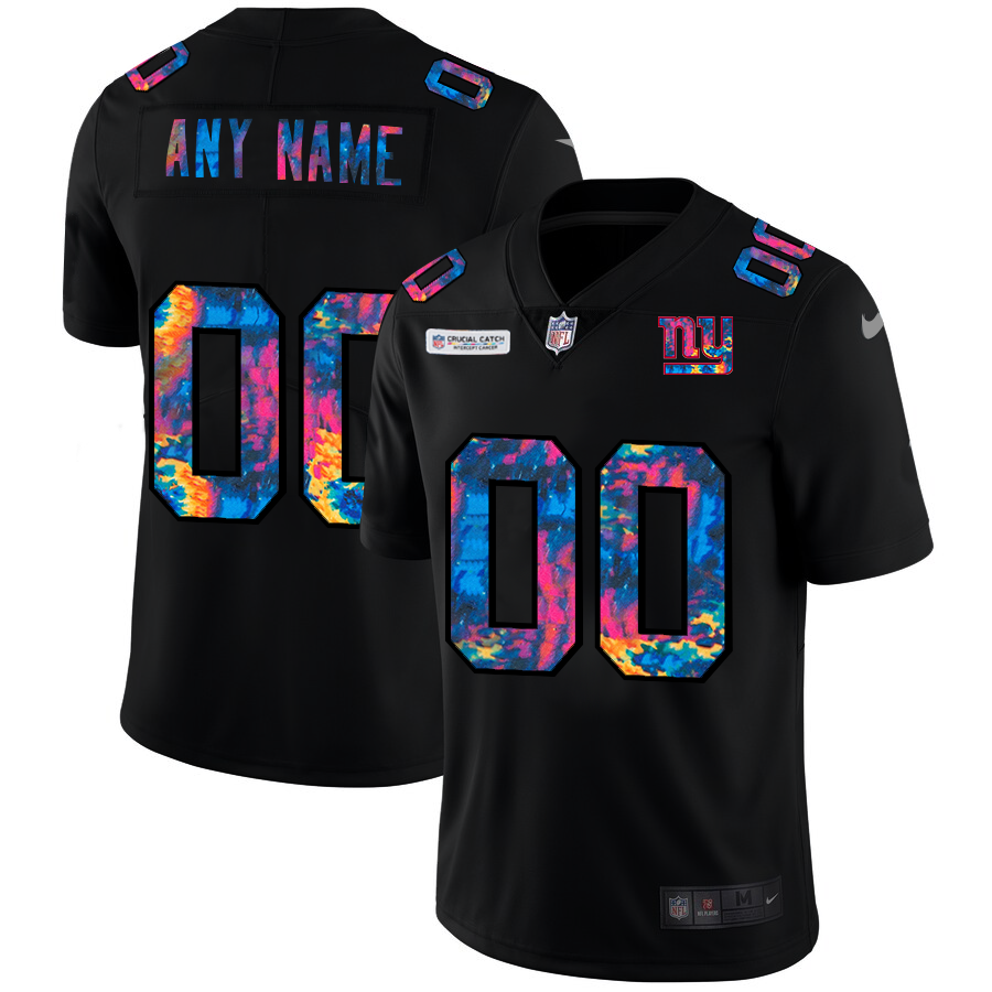 New York Giants Custom Men Nike MultiColor Black 2020 NFL Crucial Catch Vapor Untouchable Limited Jersey->customized nfl jersey->Custom Jersey